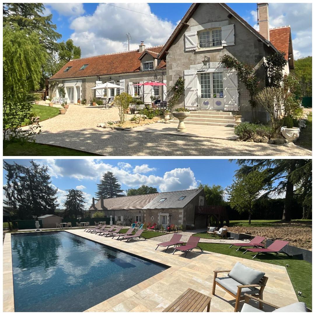 Sans Souci Bed And Breakfast Luxe Heated Pool And Restaurant Luzillé Kültér fotó